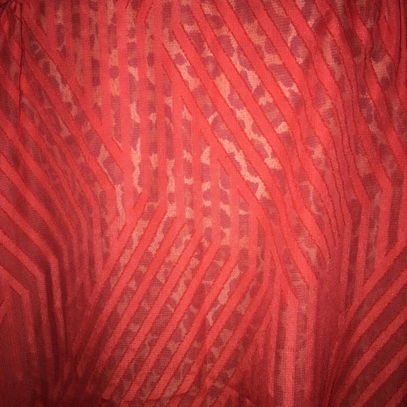 Vince Camuto sheer tunic red sleeveless sheer elegant burnout patterned XXL - Picture 9 of 15